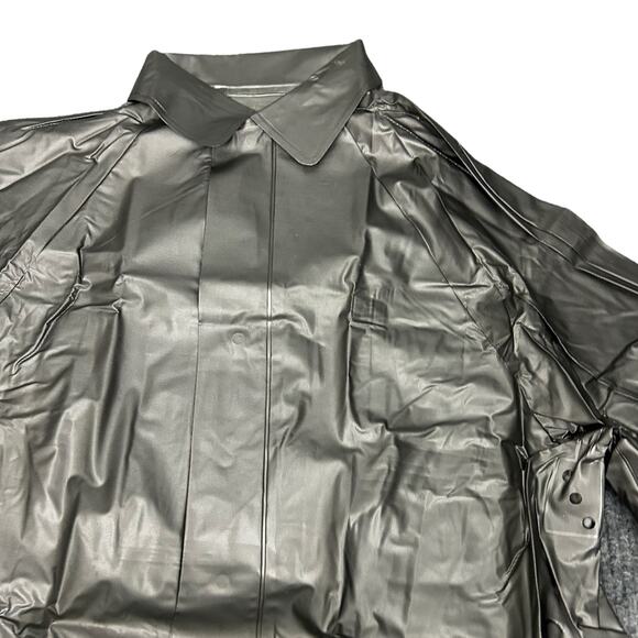 1960s NWT Mod Steel Grey Vinyl Rain Jacket In Box Fetish / Men’s Small - - Picture 2 of 5